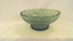 Vintage Green Depression Glass Bowl. a