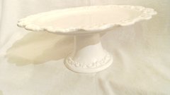 White Porcelain Cake Stand, round 13 1/2"