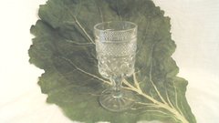 Vintage Clear Diamond Cut Wine Glass