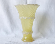 Yellow Glass Trumpet Vase