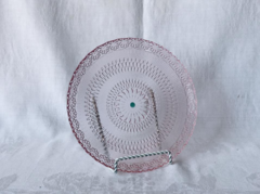 Pink Round Dinner Plate Glass