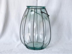 Glass Onion Vase w/ Wire Hanger- 4 available
