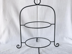 Black Wire 2-Tier Plate Stand
