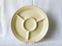 Yellow Ceramic Divided Serving Dish