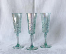 Champagne Flute in Iridescent Green, acrylic- 4 available