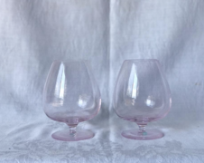 Vintage Pink Glass Brandy Snifter