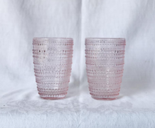 Pink Beaded Tumbler, glass- 4 available