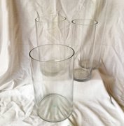 Clear Glass Cylinder Vase, 7", 9" & 11" tall