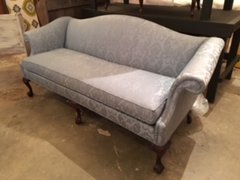 Elegant 'Mollie' Light Blue Damask Sofa