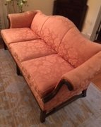 "Sally" Antique Damask Chippendale Sofa
