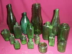 Vintage Green Bottle, various sizes