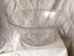 Oval Cut Glass Crystal Bowl