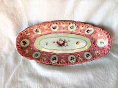 Vintage Hand Painted Oval Dish