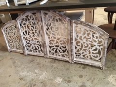 Antiqued White Cathedral Folding Screen