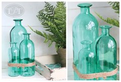 Turquoise Decorative Glass Bottle