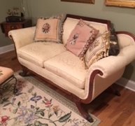 Antique Ivory Duncan Phyfe Loveseat