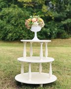 Antique White 3-Tiered Wood Stand