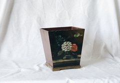 Toile Painted Wooden Container- 2 available