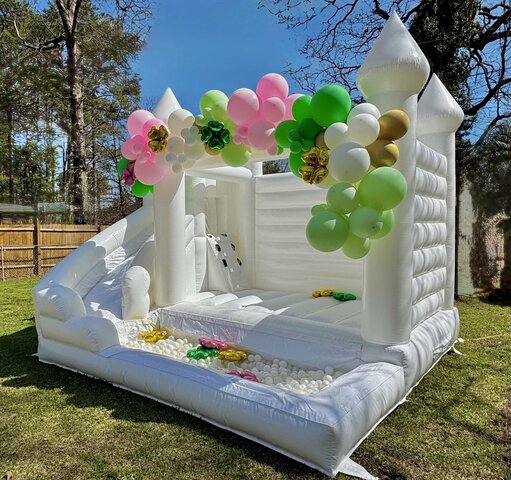 White Bounce House With Ball Pit