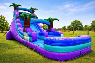 18ft Purple Plunge Single Lane Water Slide