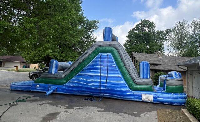 16’ tropical double lane backload water slide