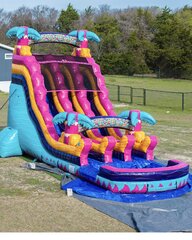 20’ Double Lane Teal Rippling Rush wet