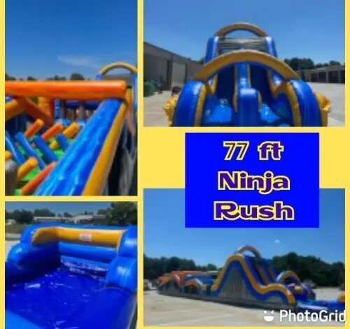 77FT Ninja Extreme Obstacle Course With Pool