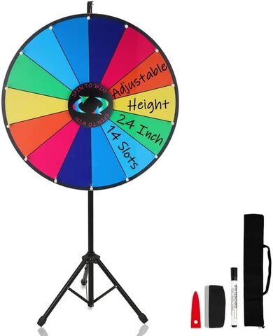24 inch prize wheel on stand dry erase