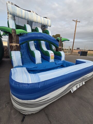 White Wave Double Lane Water Slide 