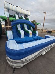 White Wave Double Lane Water Slide 