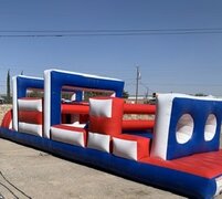  38ft Red, White, Blue Obstacle Course 