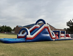 74ft Obstacle Course Water Slide 