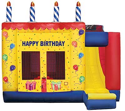 Birthday Cake Bounce House with Slide Combo