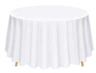 60 Inch Round Table Cover - White