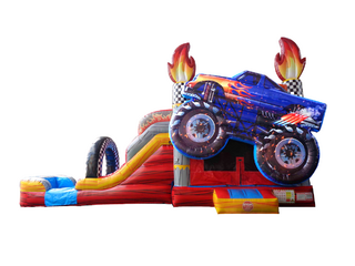 Monster Truck Bounce House with Slide