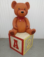 Teddy Bear on Childs Block 4ft Tall