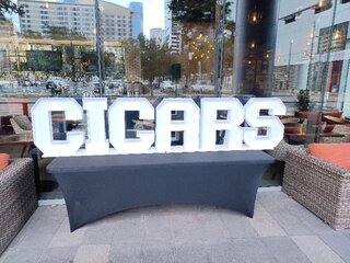 C I G A R S Marquee Letters with Table