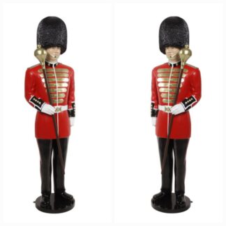 (2) British Soldiers 6ft Statues Decor