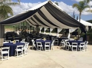 30x50 canopy drapped