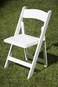 white resin chairs
