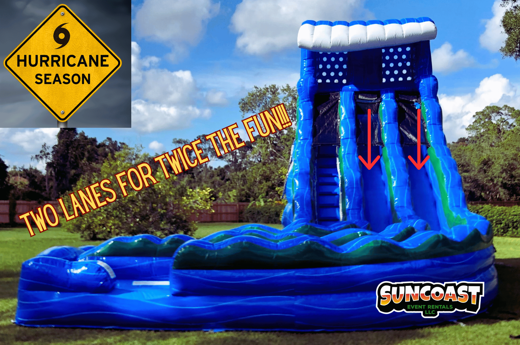 22' Blue Hurricane Wave (Double Lane/Rider)