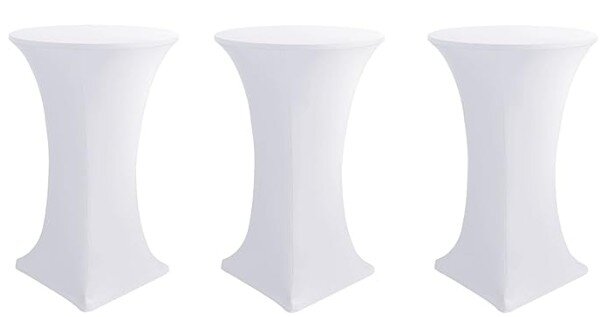 White Spandex Cocktail Table Cover