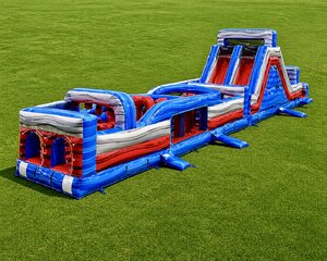62ft Patriot Dual Lane Obstacle Course w/Slide