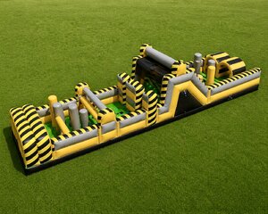 45ft Toxic Lanes Obstacle Course and Slide (Dry Only)
