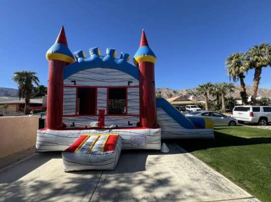 Castle bounce house set up by Shaylas Party Rental