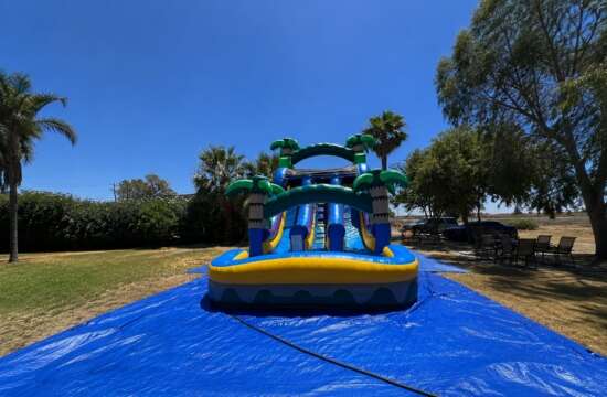 Castle bounce house set up by Shaylas Party Rental