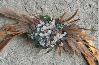 Custom Silk/Wood Flower Arrangement