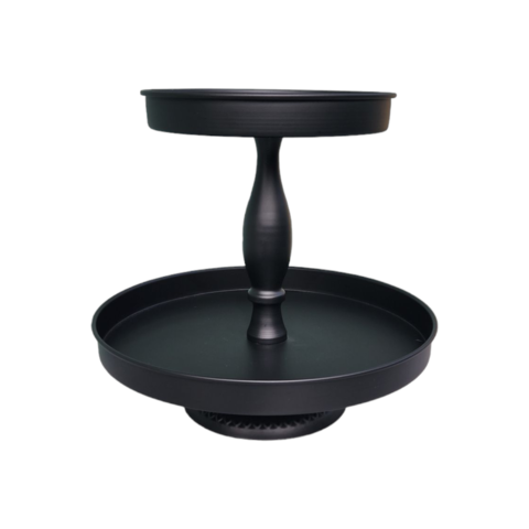 Matte Black Two-Tier Serving Stand