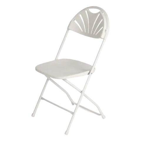 White Fan-Back Folding Chair