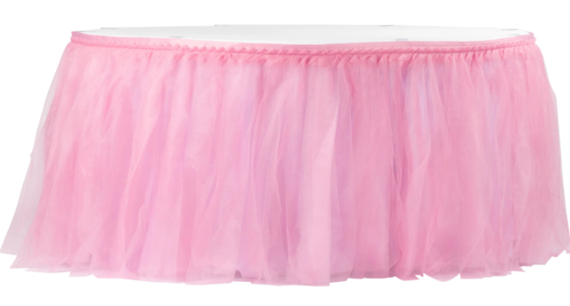 Pink tulle tutu 17ft table skirt